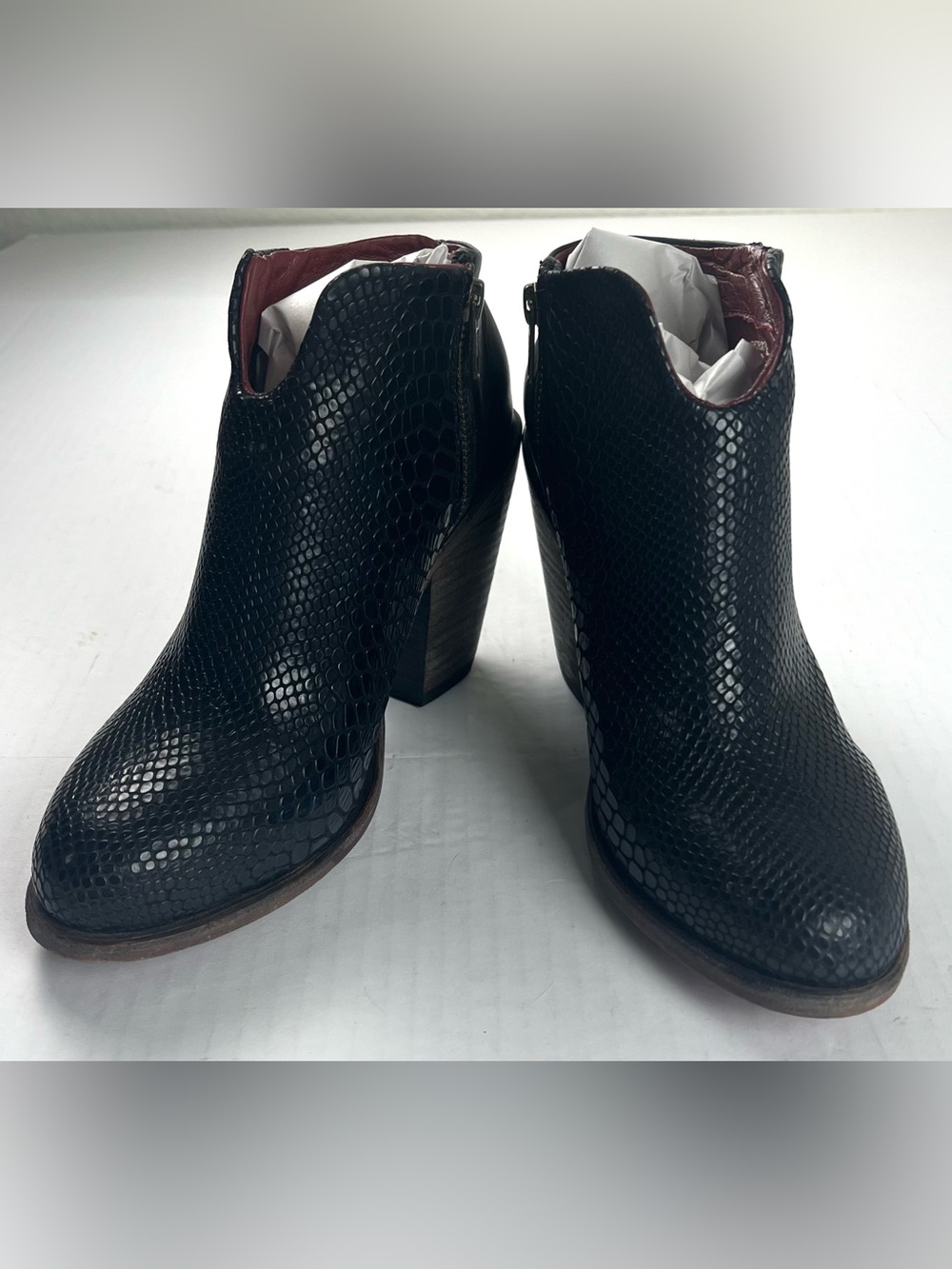 Freebird Detroit Black Snake Embossed Leather Ankle Boots - Picture 4 of 14
